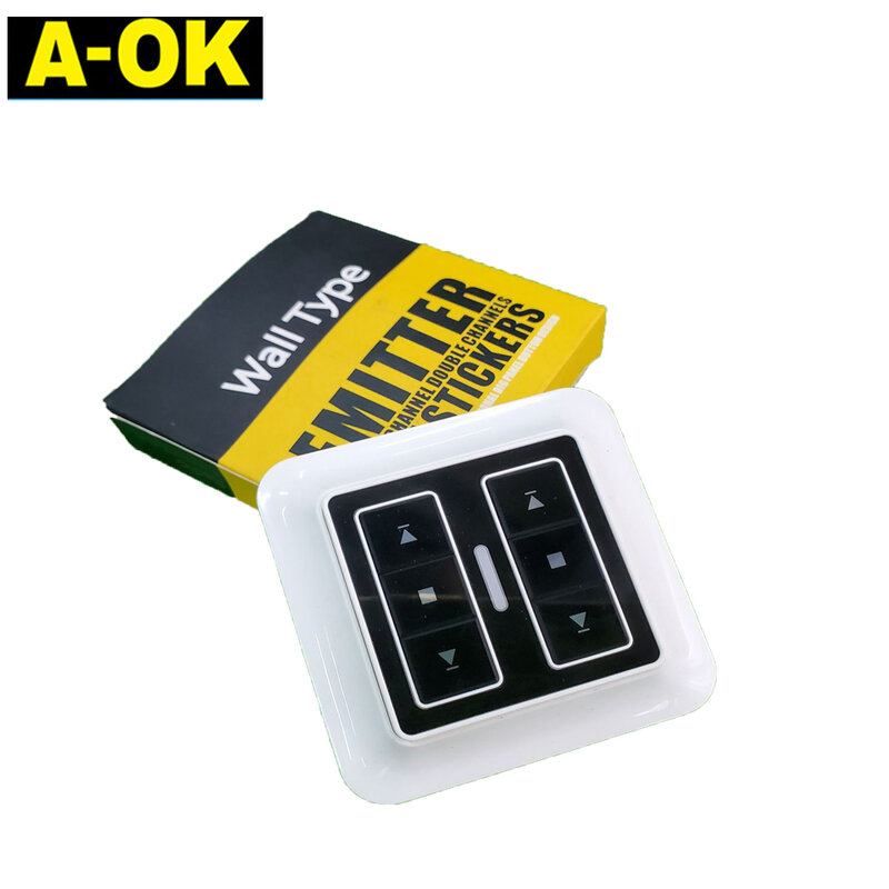 A-OK/2/5 Canal sem fio Wall Sticker Transmissor Switch,RF433 Controle Remoto, para AC133-1 RF433 Cortina Motor/TubularMotor