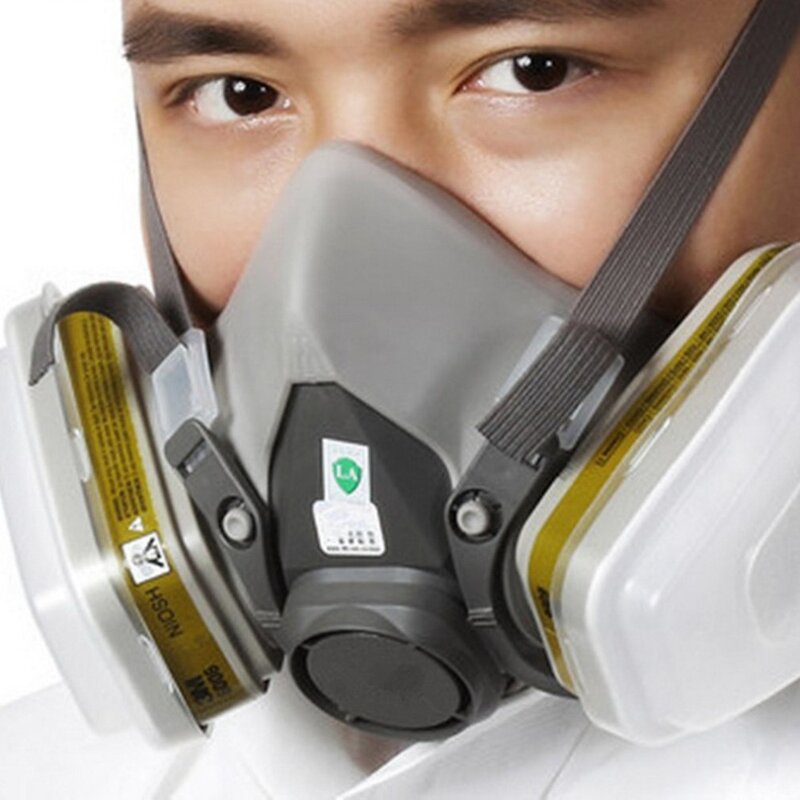 7pcs Organic Vapor Full Face Respirator Mask Gas Mask Paint Pesticide Chemical Formaldehyde  Respiratory Protection