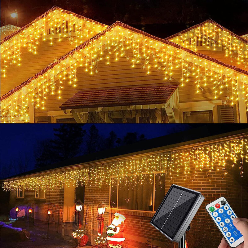 Светодиодный Праздничная Рождественская гирлянда на солнечной батарее, Сказочная гирлянда, подходящая для уличного ресторана