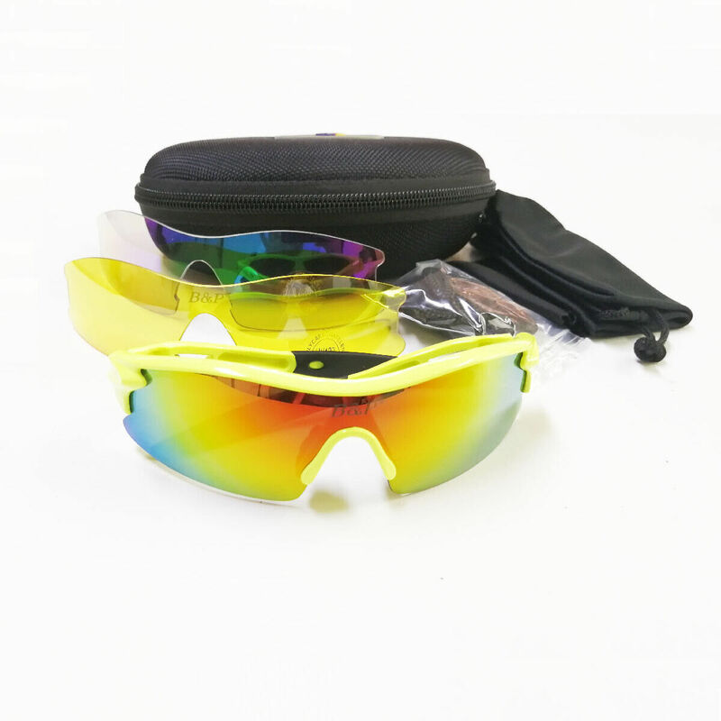 Yellow Border Outdoor Children's Sunglasses w UV Protection + Replaceable Lenses