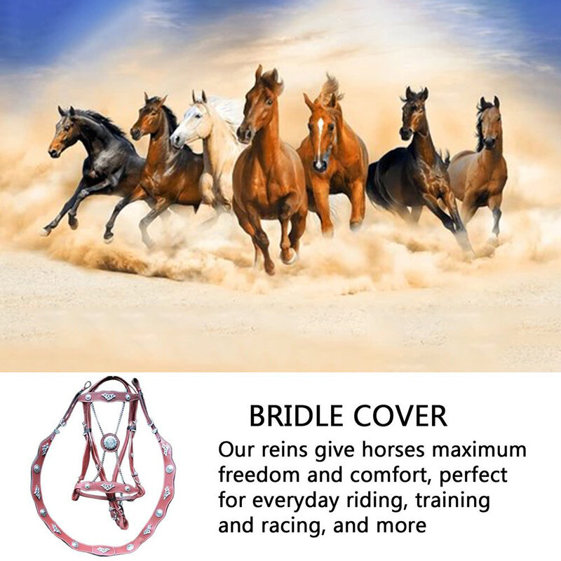 Horse Halters And Lead Ropes PU Leather Halter And Lead Ropes Ergonomic Comfortable Unfettered Halters With Metal Buckle