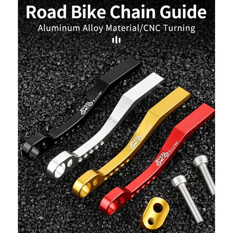 MUQZI-Road Bike Chain Catcher, Anti-Drop Chain Guide, liga de alumínio Keeper, bicicleta Cadeia Estabilizador, vermelho