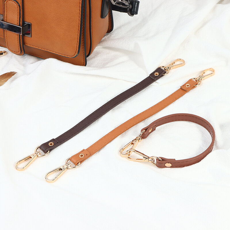 Tas tangan kulit Pu 28Cm untuk wanita, tas pendek tali tas bahu dapat diganti, aksesori tas modis
