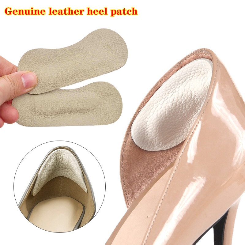 Genuine Leather Heel Patches Insert Thickened Cowhide Anti-wear Heel Protector Sticker Insoles Pain Relief Feet Care Cushion Pad