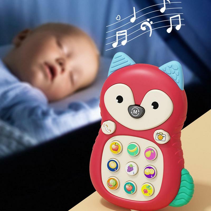 Juguete para teléfono móvil, mordedor con teléfono bonito, juguete de voz Musical, juguete interactivo de aprendizaje con sonido y luz, regalo de Navidad para niños