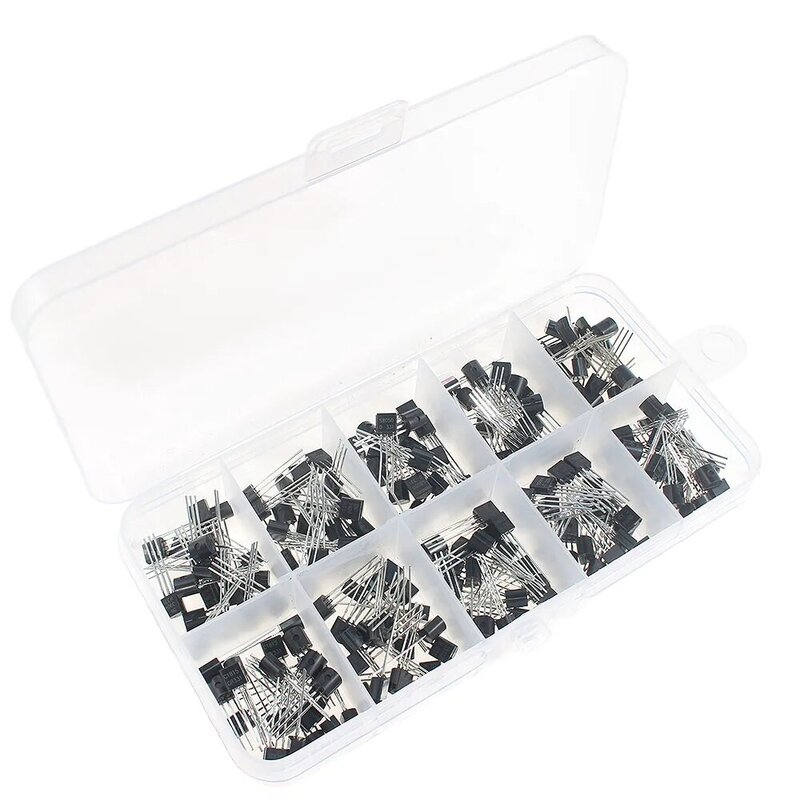 Kit de transistores de piezas, 50-900, NPN, PNP, S8050, S8550, S9012, 2N3904, 2N3906, C1815, A1015, MJE13001, BC327, BC337, BC517, BC547, BC548, BC549, BC558