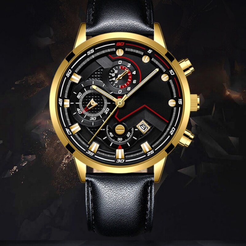 Kegllect 【Ready Stock】Fashion Popular Men's Business Calendar Watch Luminous Pointer Quartz Watches