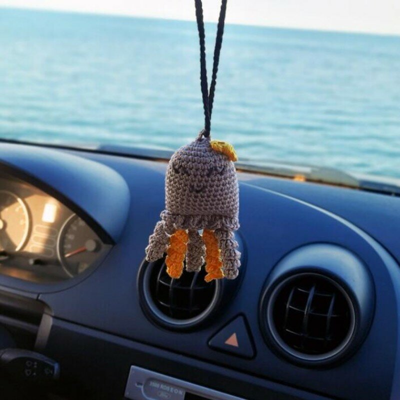 Cute Octopus Car Decor Color and Expression Variable Cartoon Animal Hanging Car Accessories Doll Bags Pendant Car Key Ring, New