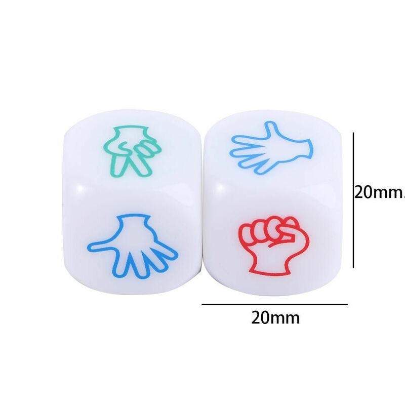 2 buah mainan papan dadu warna putih lucu permainan jari kreatif dadu kertas gunting batu permainan pesta keluarga perlengkapan mainan
