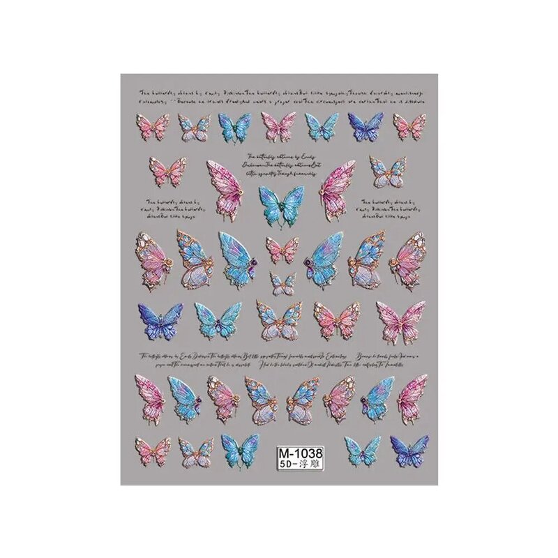 1pcs Shining Aurora Shell Butterfly Stickers Nail Art Manicure Decals Newest Stickers Decoration Desgin Design DIY J7P4