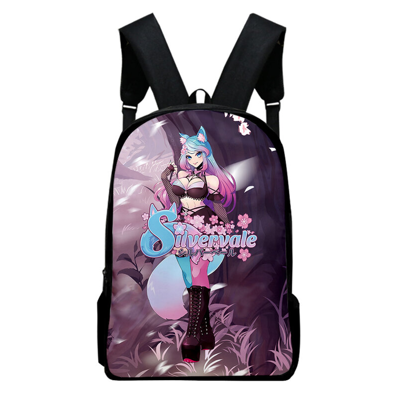 Silvervale vtuber anime mochila saco de escola adulto crianças sacos unisex mochila 2023 estilo casual sacos harajuku
