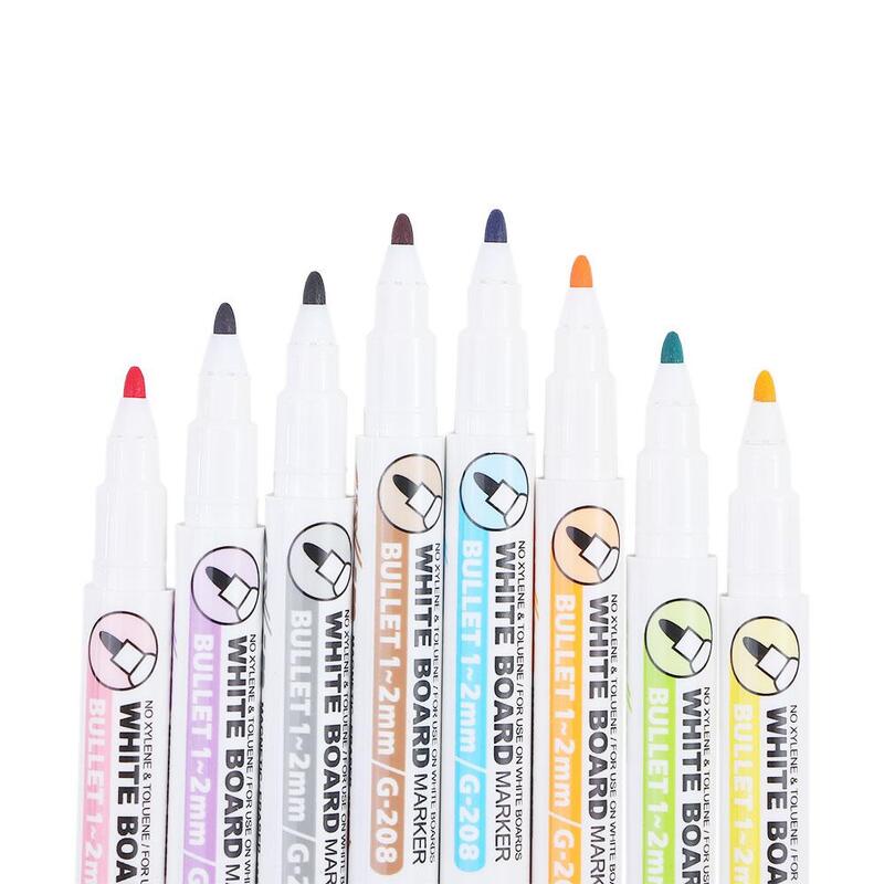 Canetas magnéticas apagáveis Whiteboard, marcadores de tinta seguros, caneta de desenho infantil, caneta graffiti, 8 cores, 1pc