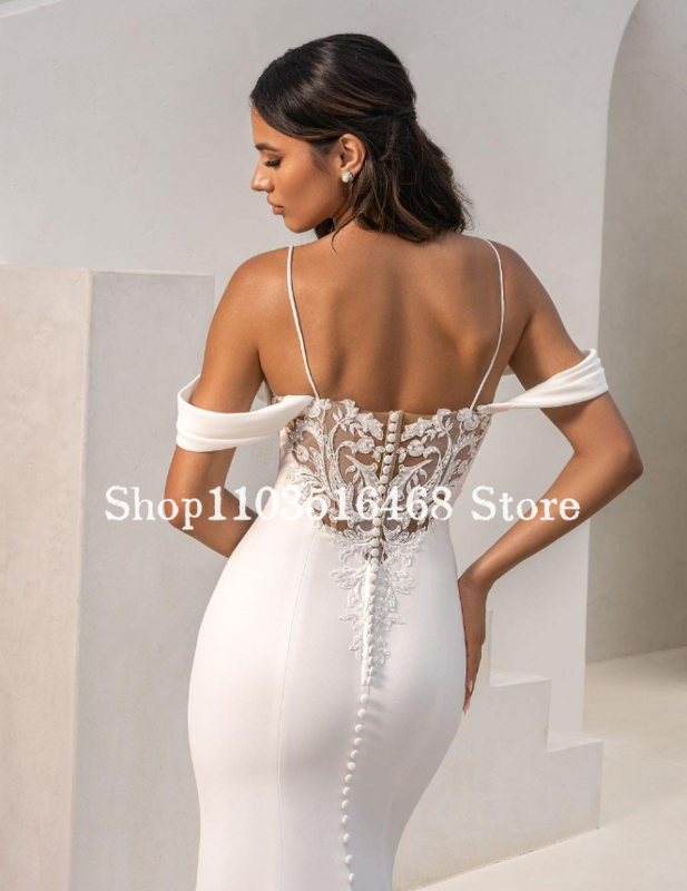 Elegant Wedding Dresses 2024 Simple One Shoulder Ivory Satin Mermaid Bridal Long Formal Occasion Customised Vestido De Novia