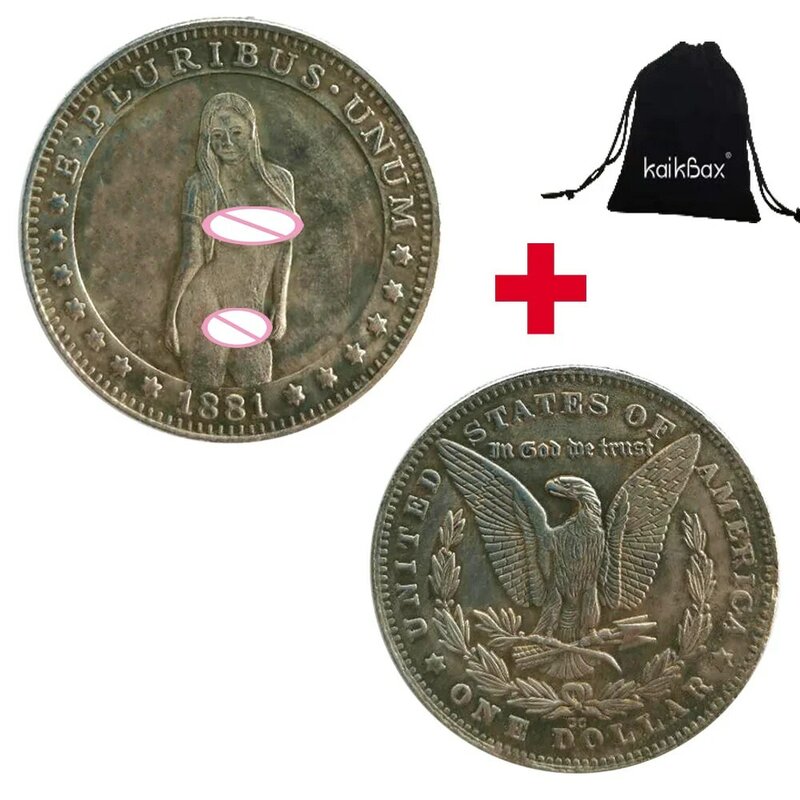 Luxus Nachtclub sexy Freundin Ein-Dollar-US-Kunst Münzen lustige Paar Münze Spaß Tasche Münze Gedenk Glücks münze Geschenkt üte