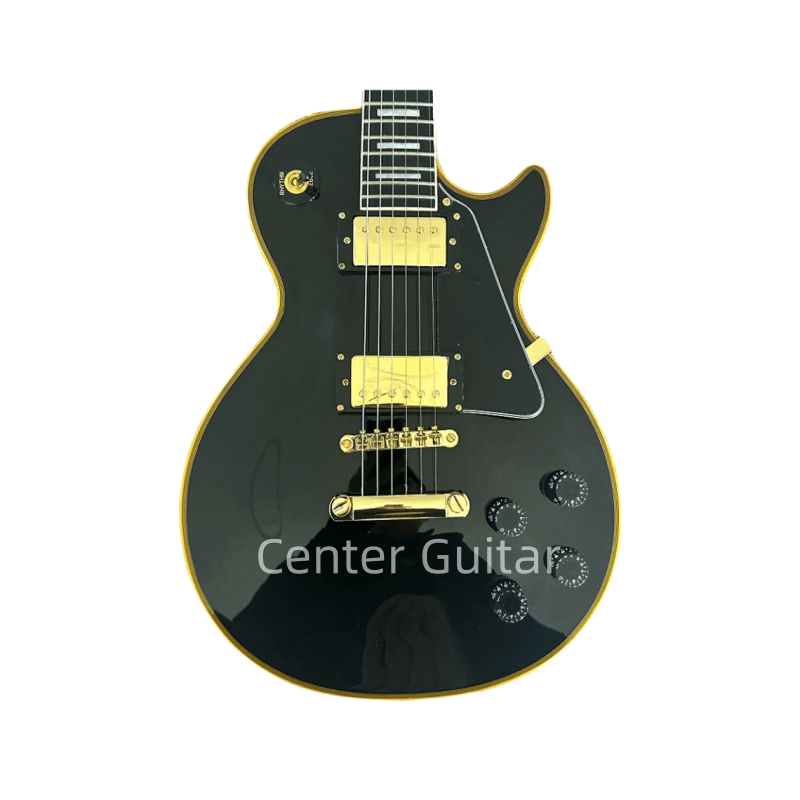 Gitar listrik kustom Black Beauty LP, perangkat keras emas, pengiriman gratis