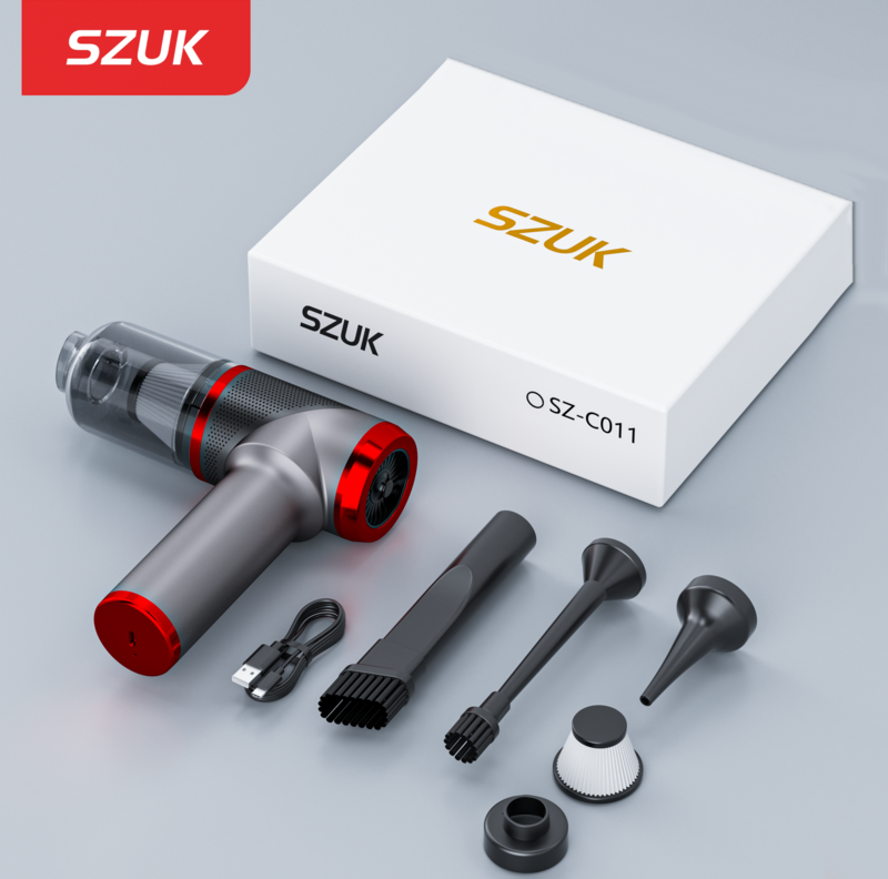 SZUK-Poderoso aspirador de carro sem fio, máquina de limpeza portátil, sucção forte, Mini aspirador portátil para carro e casa