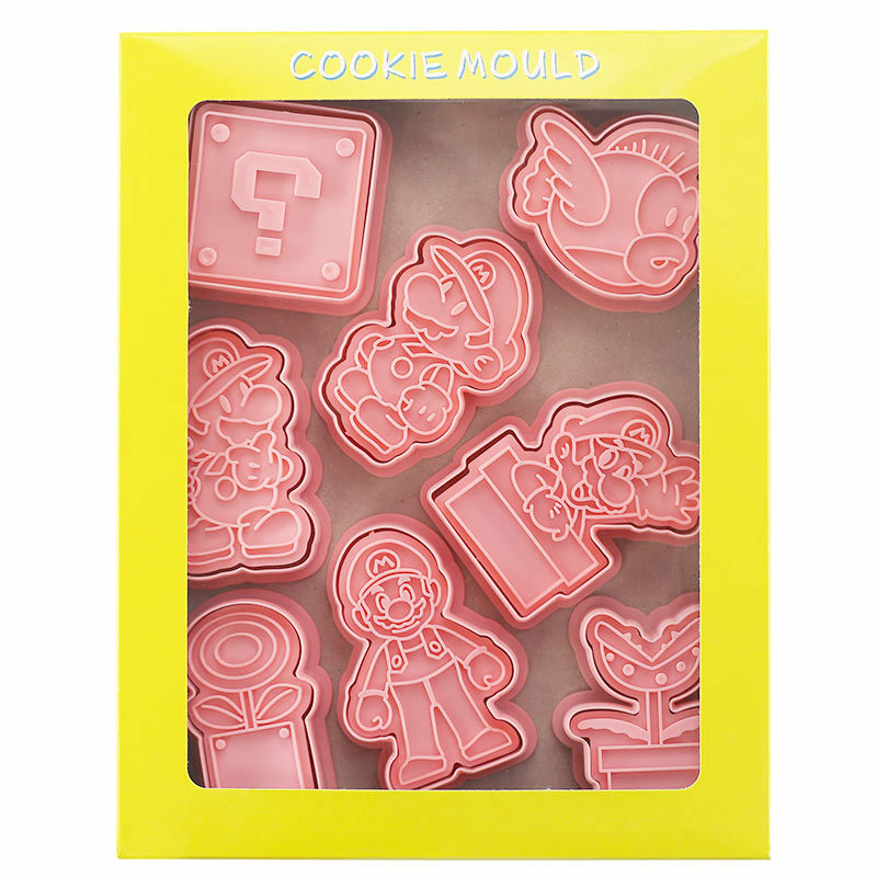 سوبر ماريو بروس-مجموعة قطع الكعكة البلاستيكية ، اكسسوارات الخبز ، أدوات الخبز ، diy بها بنفسك ، مخصص ، 8 قطعة/المجموعة