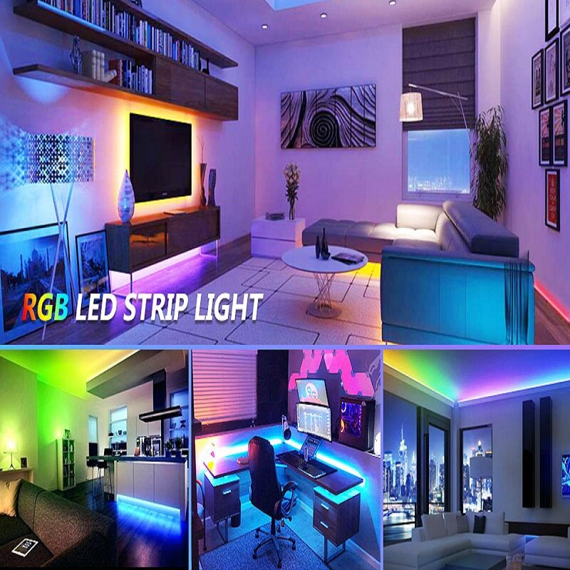 Juego de correas de luz LED 5050RGB, cinta de luz colorida con Control remoto, Bluetooth, 5V, 0,5 M/1M/2M/M 3 4 5