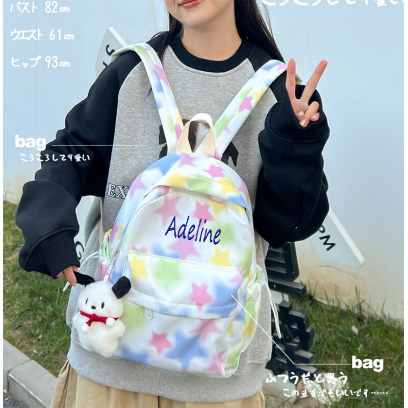 Linda mochila de estrella de alta apariencia para niñas de secundaria, mochila personalizada para estudiantes universitarios de secundaria