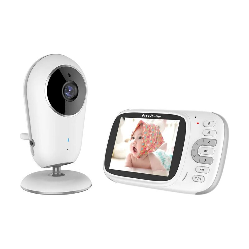 Babyphone vidéo sans fil, écran LCD 3.2 pouces, caméra de sécurité haute résolution, Vision nocturne, interphone à 2 voies, pour bébé