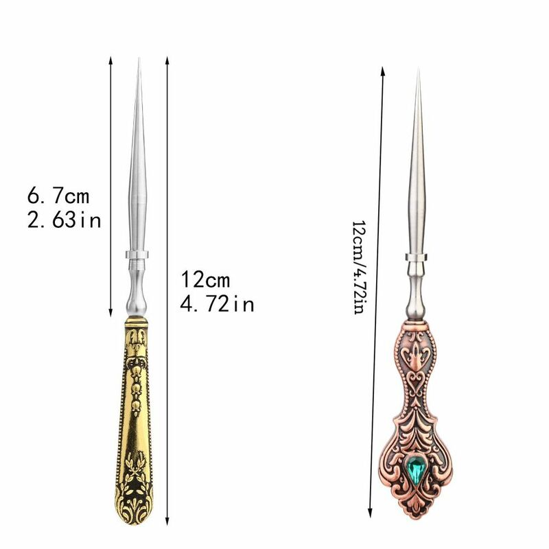 Needlework Accessories Vintage Sewing Awl Fabric Metal Hole Punching Stitching Round Hole DIY Craft Leather Punch Hole Awl