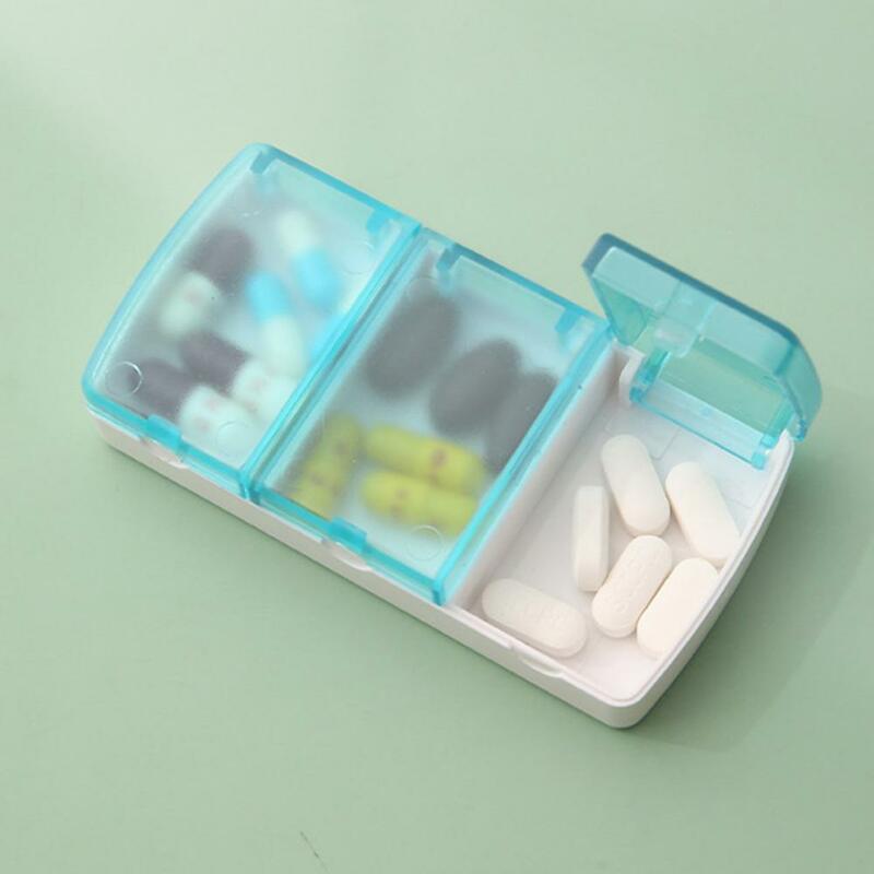 3-Grid dozownik tabletek przezroczysta pokrywa odporny na wilgoć schowek biżuteria pojemnik na kapsułki opakowanie na tabletki
