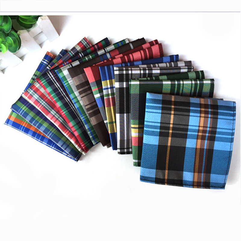 Tasche a quadri di colore classico quadrato per uomo Party Business Office occasioni formali accessori regalo fazzoletti