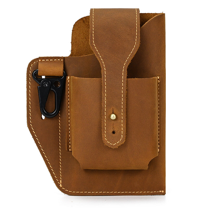 Newsbirds New Arrivals Genuine Leather Phone Waist Bag Tactical Waist Pack Phone Pouch Outdoor Sports Waist Bag For Men Male