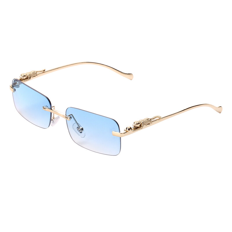 Sonnenbrille Frameless Panther Sunglasses para homens, sem aro, luxo, promoção barata, UV400 Shades, 2023