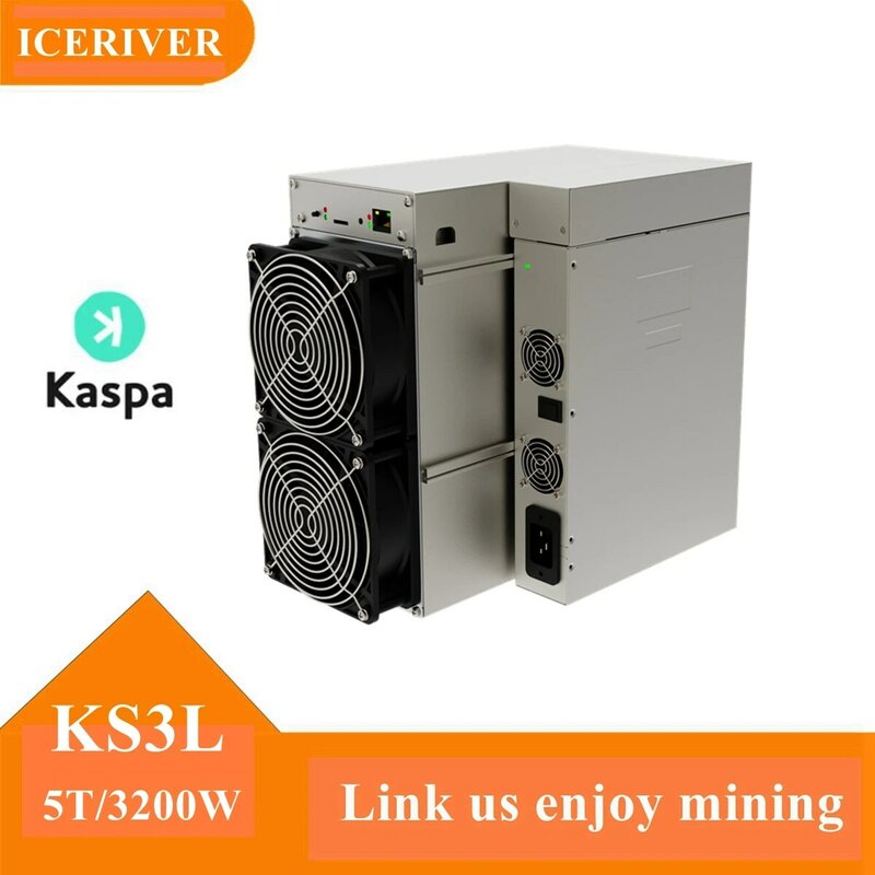 ICERIVER-ASIC Miner para Kaspa, KAS, 5TH S, 3200W Consumo de energia, pronto para enviar, KS3L