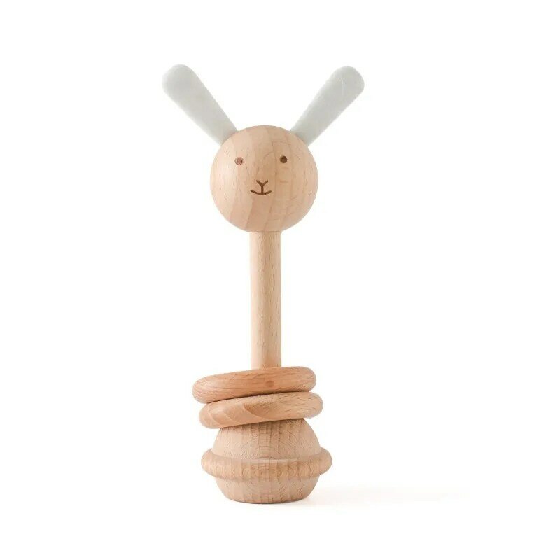 Wooden Animal Rattle Toys for Newborn Wooden Teether Baby 0 12 Months Baby Accessory Cartoon Novel Baby Care Tools Teether Toys