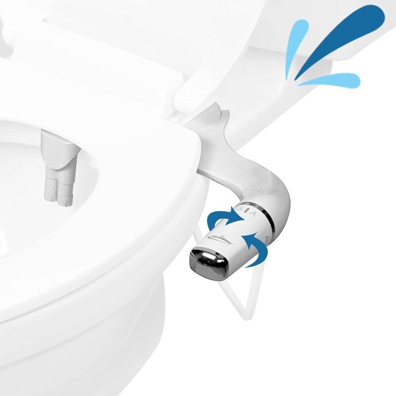 GenieBidet-Anexo Bidé para WC, Ultra-Slim, Left Handed, bidé higiênico, para banheiros existentes, controles de pressão