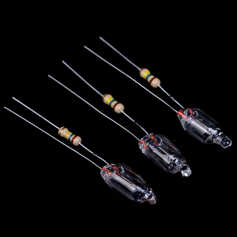 20pcs Neon Indicator Lamps 6*16 mm Neon Glow Lamp Mains Indicator RED Standard Miniature Neon Bulb Indication With Resistor 220V
