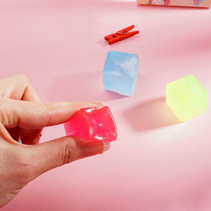 Mini Toys Mochi Ice Block Stress Ball Toy Fidget Kawaii Fish Toy Squeeze Paw Cube Relief Toy Transparent Stress S9f9