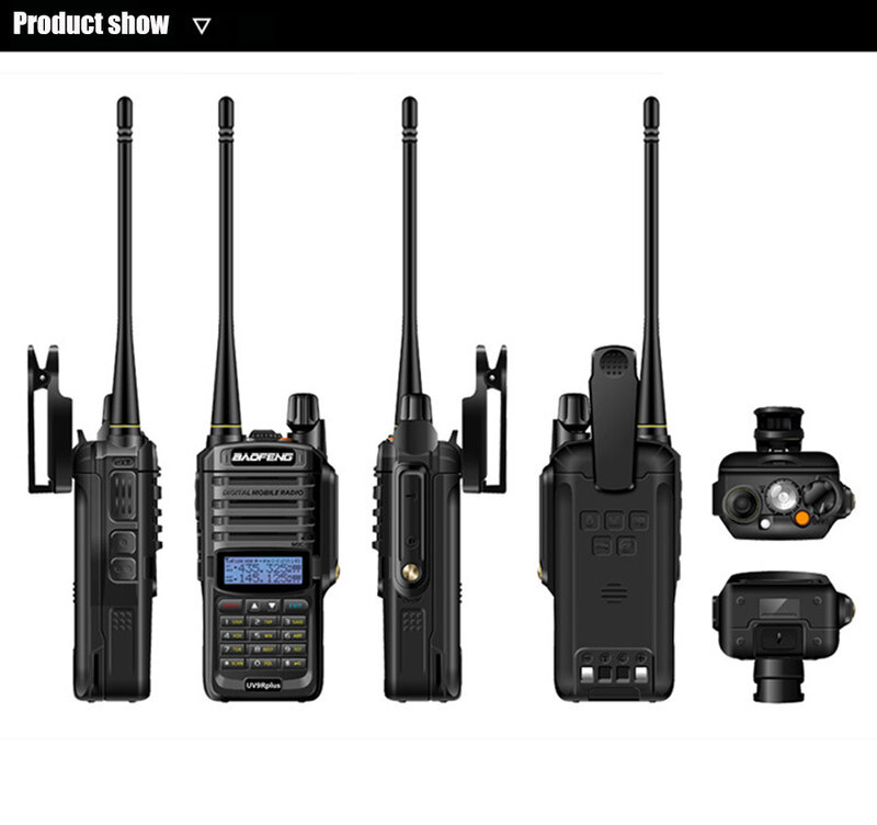 Baofeng-walkie-talkie UV-9R Plus, resistente al agua, 15W, alta potencia, UV, doble etapa, asidero marino civil, recorrido de autoconducción