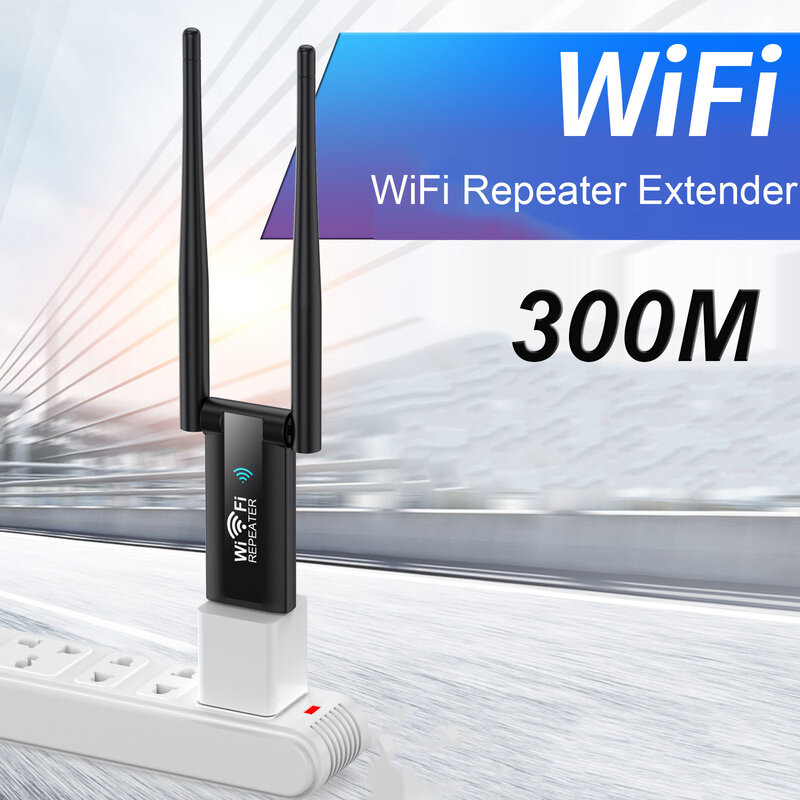 Repetidor WiFi inalámbrico USB 2,4G 300Mbps, enrutador extensor, amplificador de señal, adaptador de tarjeta de red de largo alcance para PC