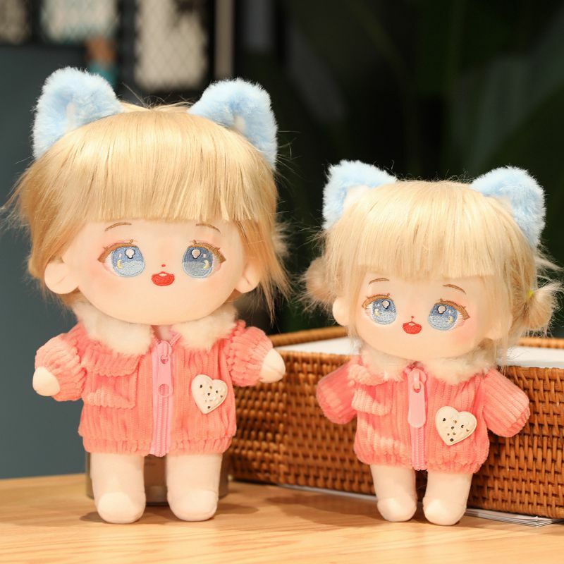 Boneka Idola Lucu dengan Pakaian Boneka Bintang Anime Mewah Boneka Kustomisasi Mainan Figur Kapas Boneka Bayi Hadiah Koleksi Penggemar