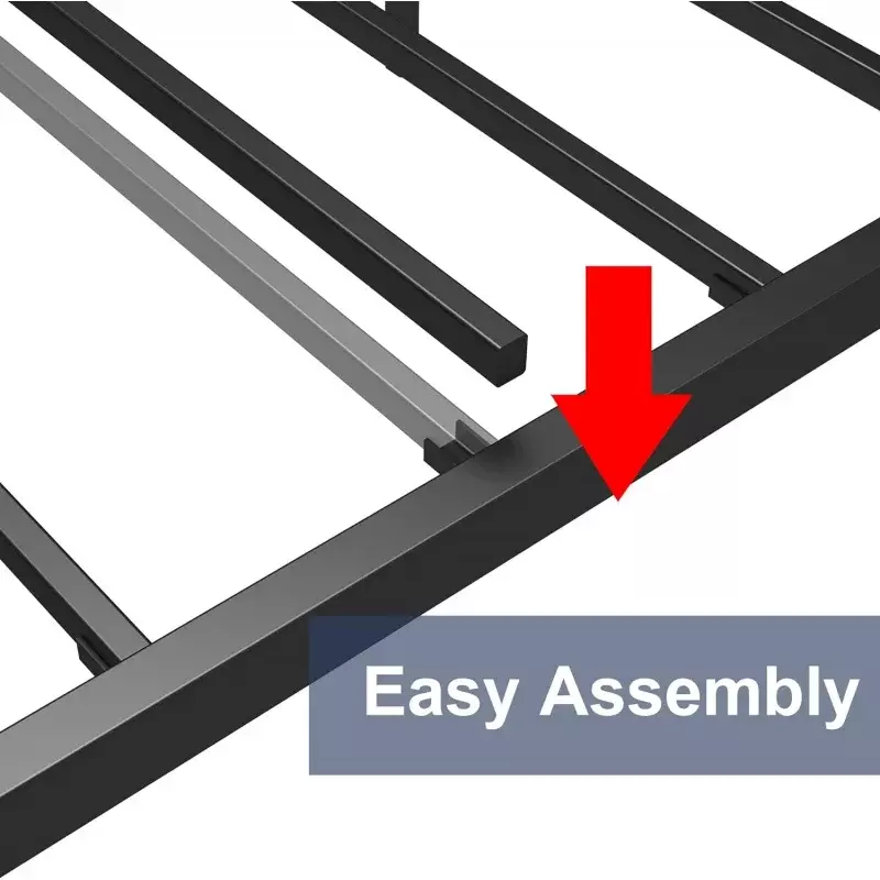 LIKIMIO King Bed Frame, Easy Assembly, Noise-Free, No Box Spring Needed, Heavy Strong Metal Support Frames, Double-Row Support B