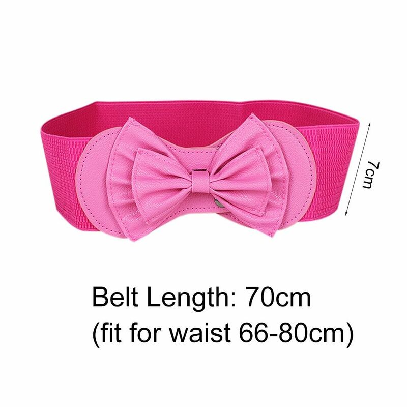 Wide Bow Decoration Waist Belts Waistband Elastic Belts Waist Strap Stretch