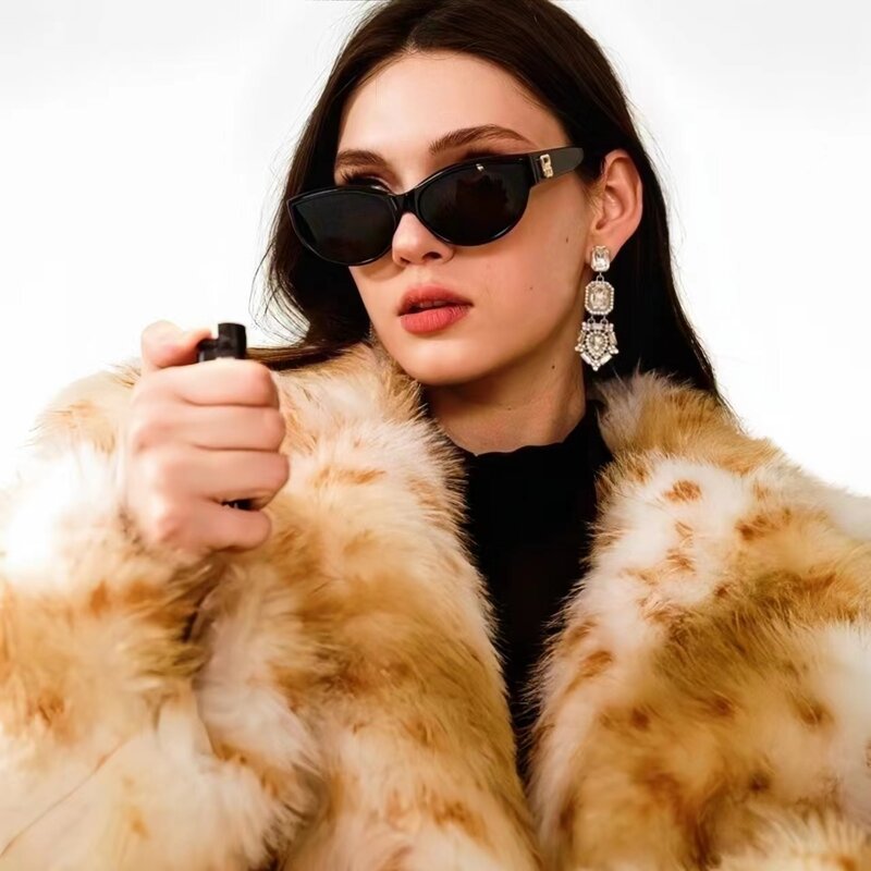 Casaco de pele sintética feminino, casaco longo leopardo, roupa grossa e quente, estilo inglês, gola virada para baixo, outono e inverno, 2023