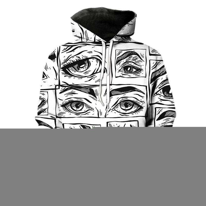 Sudadera con capucha para hombre, jersey de manga larga con estampado 3D de Ojos de animales abstractos, informal, de gran tamaño, a la moda, para adolescentes