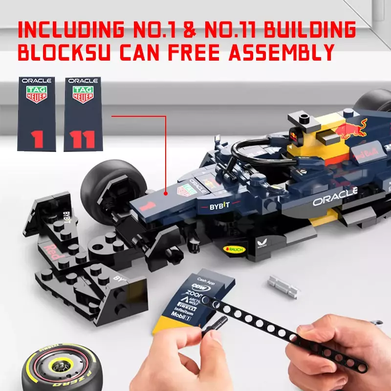1/24 2023 F1 Red Bull RB19 #1 Max Verstappen #11Perez Formula Racing Car Building Block Model Assembling Toy Vehicle Bricks Gift
