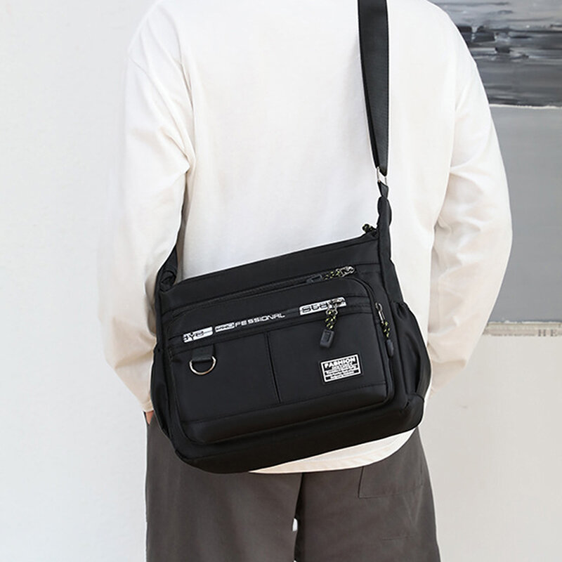 กระเป๋าสะพายข้างขนาดเล็กสำหรับผู้ชายกระเป๋าสะพายไหล่สำหรับผู้ชาย, กระเป๋าทรงกระเป๋านักเรียนกันน้ำสำหรับทำงานกระเป๋าหิ้ว
