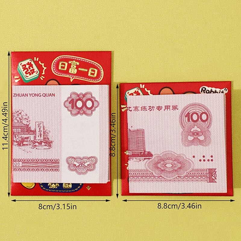 Enveloppe Rouge Porte-Bonheur du Nouvel An Chinois, Paquet de Poche pour Argent, Cadeau Dragon, 2024, 6 Pièces