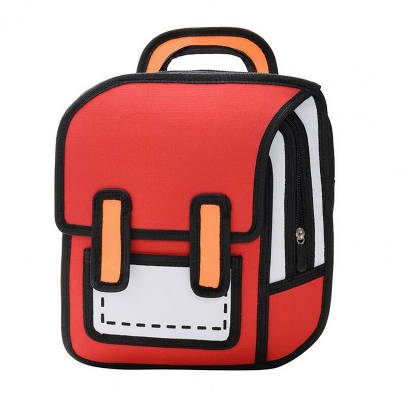 Школьный рюкзак с мультипликационным рисунком, вместительный Водонепроницаемый ранец с регулируемым ремешком для хранения книг, дорожный рюкзак унисекс для 2D рисования