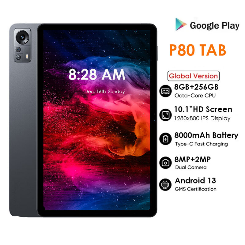 Nowy 10.1 "IPS ekran HD Android 13.0 Tablet PC Octa-Core 8GB RAM 128/256GB przechowywanie Dual SIM 4G GPS wi-fi Bluetooth Tab планшет