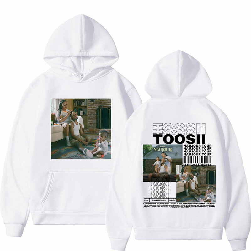 Homens e mulheres rapper Toosii álbum de música dupla face com capuz estampado Harajuku Hip Hop moletons com capuz, pulôveres soltos casuais, moda