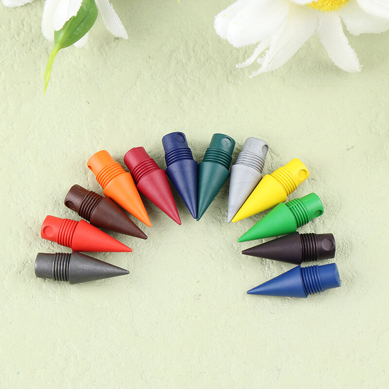 10 pezzi matite colorate sostituibili punta 2B Set di punte 12 colori accessori per la scrittura di schizzi d'arte forniture di cancelleria per la scuola degli studenti