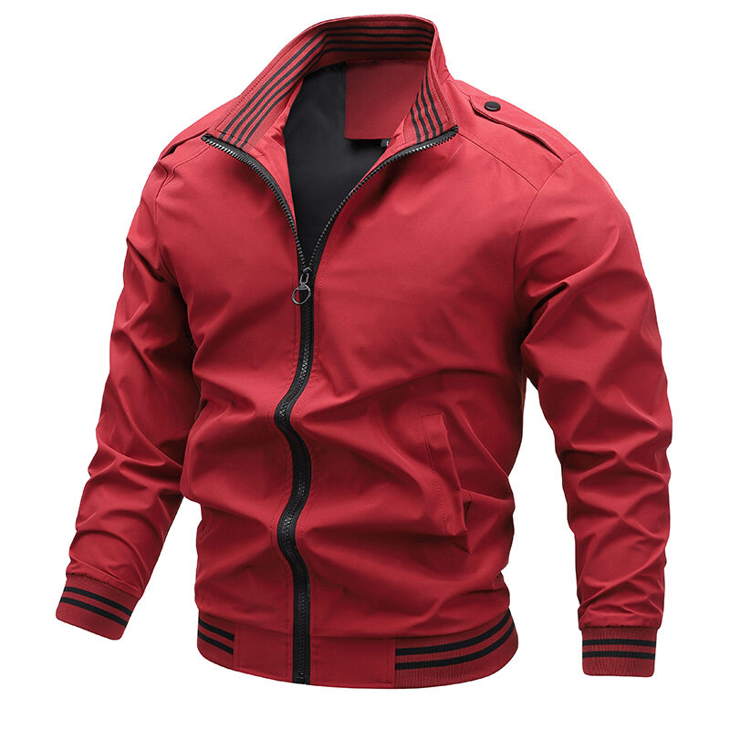 Куртка-бомбер мужская демисезонная, Классическая приталенная, деловая, бейсбольная, винтажная верхняя одежда, ветровка