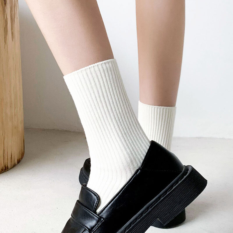 3 пары/Лот, хлопковые носки, женские носки средней длины в стиле ретро, осенне-зимние мужские носки, модные носки для девушек, носочки для женщин